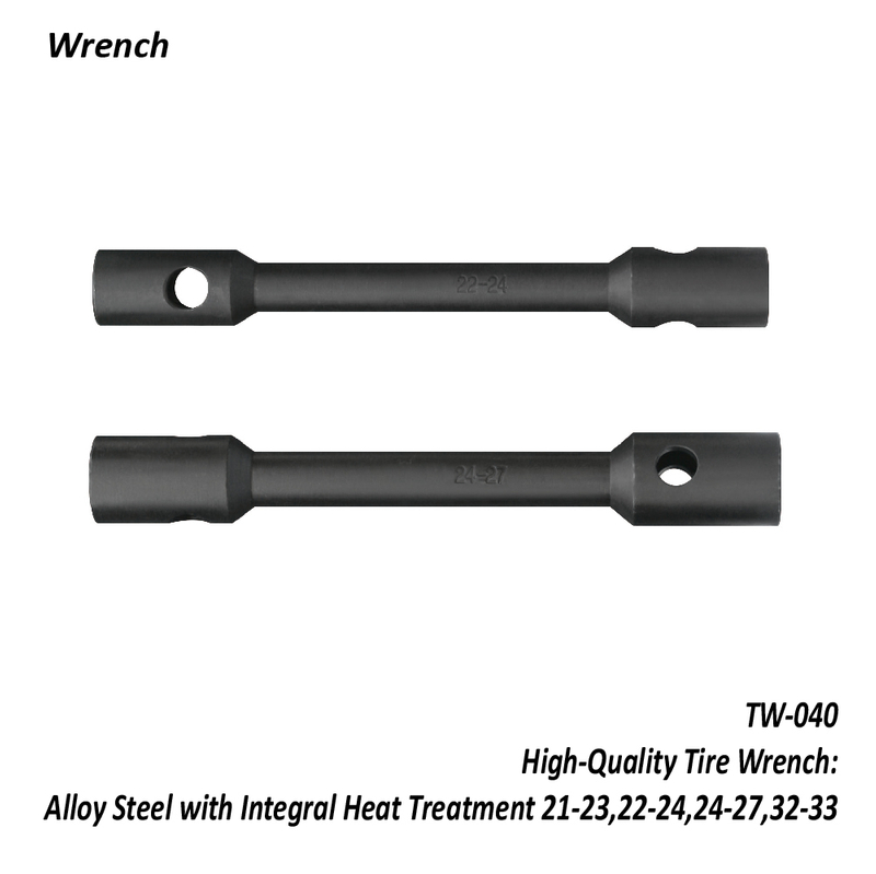 TW-040 High-Quality Tire Wrench: Alloy Steel with Integral Heat Treatment 21-23,22-24,24-27,32-33