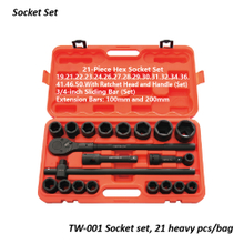 TW-001 Socket set, 21 heavy pcs/bag
