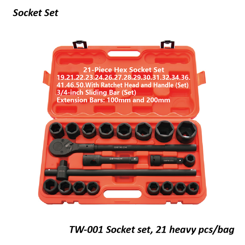TW-001 Socket set, 21 heavy pcs/bag