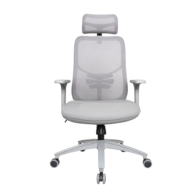 KB-8961AS-GR New Design itting the Waist Office grey frame Mesh Chair with Headrest