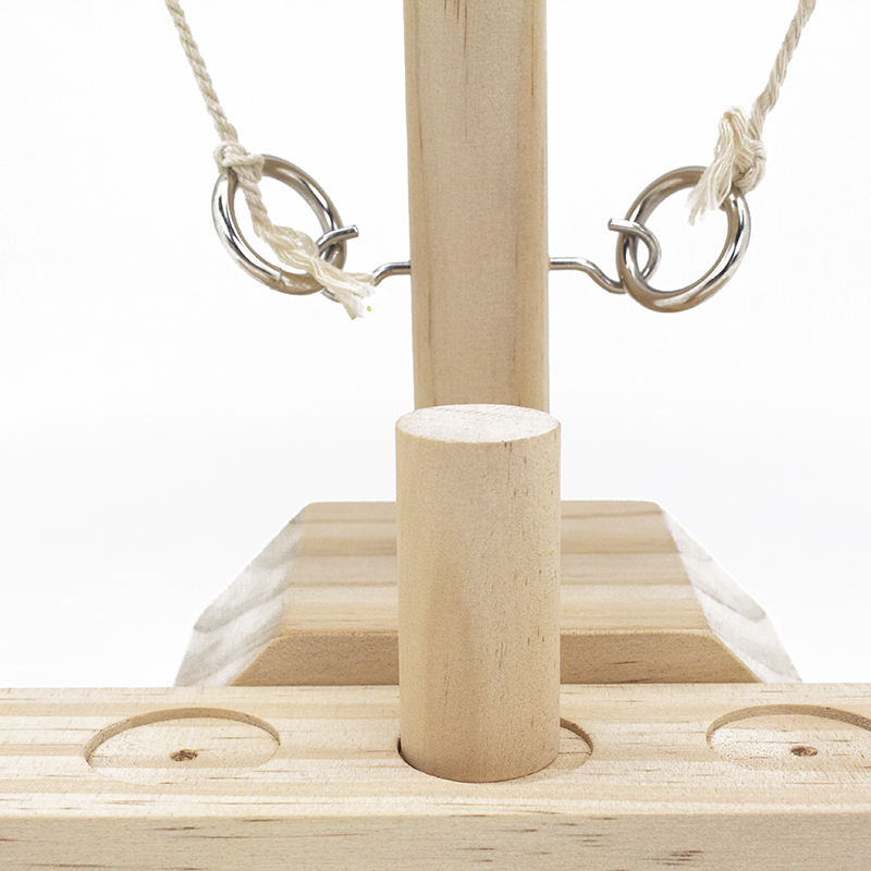 Ring Toss with Shot Ladder Fun Hook And Ring Game Handmade Wooden Interactive Game for Home And Party