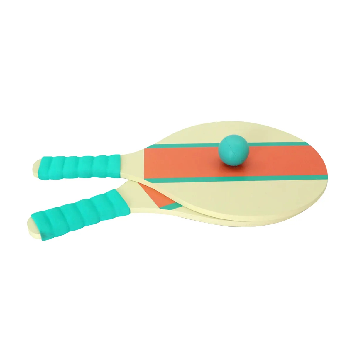 Wooden Beach Rackets Set Includes 2 Wooden Paddles and 2 Balls -Outdoor Wood Paddle Bat Ball Game