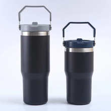 THVALUE 32 Oz/20 Oz wholesale Stainless Steel Car Tumbler for Cup Holder Double Wall Insulated Vacuum Coffee Mugs with straw and handle 