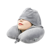 Travelsky Amazon Hot Sale U Shape Comfort Inflatable Air Pillow Inflatable Neck Pillow With Hat