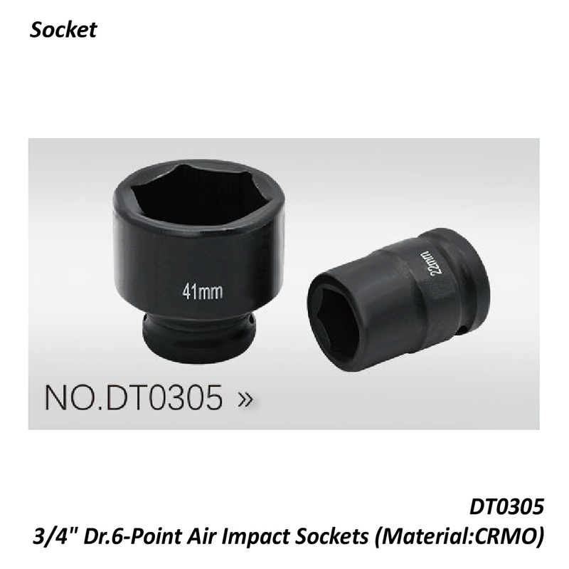 DT0305 3/4" Dr.6-Point Air Impact Sockets (Material:CRMO)