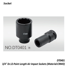 DT0401 3/4" Dr.12-Point Length Air Impact Sockets (Material:CRMO)