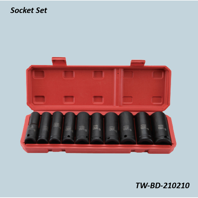 TW-BD-210210 1/2" Dr. 10pcs Air Impact Sockets(Material: CR-MO) 78mm