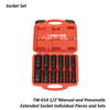 TW-014 1/2"Manual and Pneumatic Extended Socket Individual Pieces and Sets