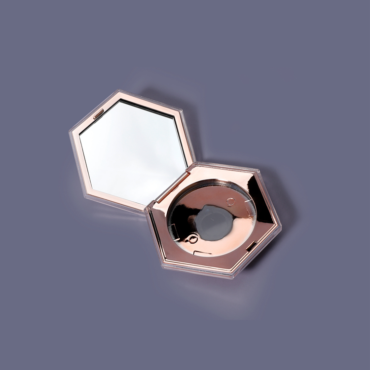 Fabricante compacto, embalaje de cosméticos, caja para resaltar Hexagonal, caja vacía para rubor en polvo de oro rosa DIY