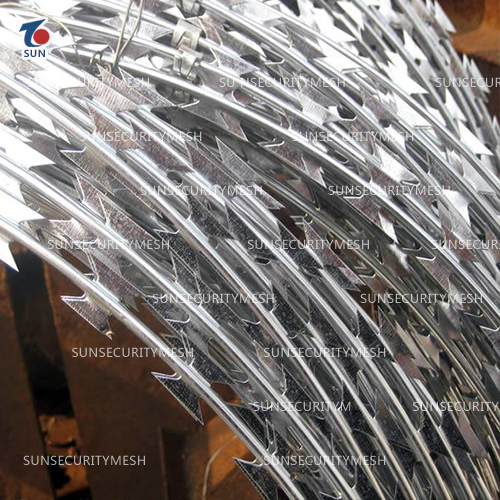Hot-dip galvanized razor wire