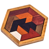 Hexagon Tangram Wooden Puzzle for Children and Adults Challenging Puzzles Wooden Brain Teasers Puzzle Games Family.