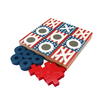 American Flag Themed W ooden Tic Tac Toe Game Set Asterisk-Shaped Travel Board Game Family Party Game Mini XO for Kids and Adults