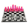 26 Years 9.5" X 9.5" Acrylic Chess Game Board Set Acrylic Pieces Board Game Modern Tabletop Chess Set for Adults & Kids