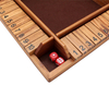 13.4Inches Shut The Box Game for 4 Players Family Dice Game with 10 Numbers Box Nautical Themed Large Wooden Game Board.