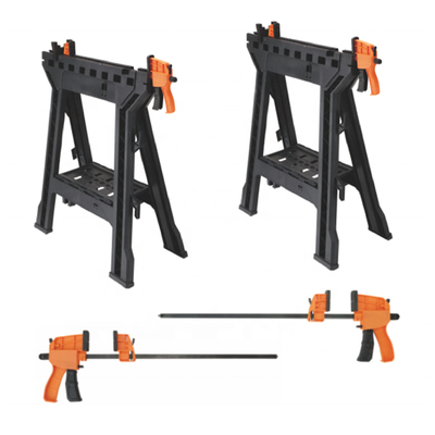 2PC Sawhorse With Quick Clamps, CQ101 Series