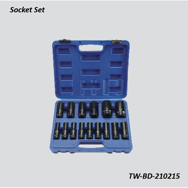 TW-BD-210215 1/2" Dr. 15pcs Air Impact Sockets(Material: CR-MO) 78mm