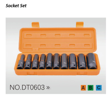 DT0603 1/2" Dr.10PCS Length Air Impact Sockets (Plastic Box)