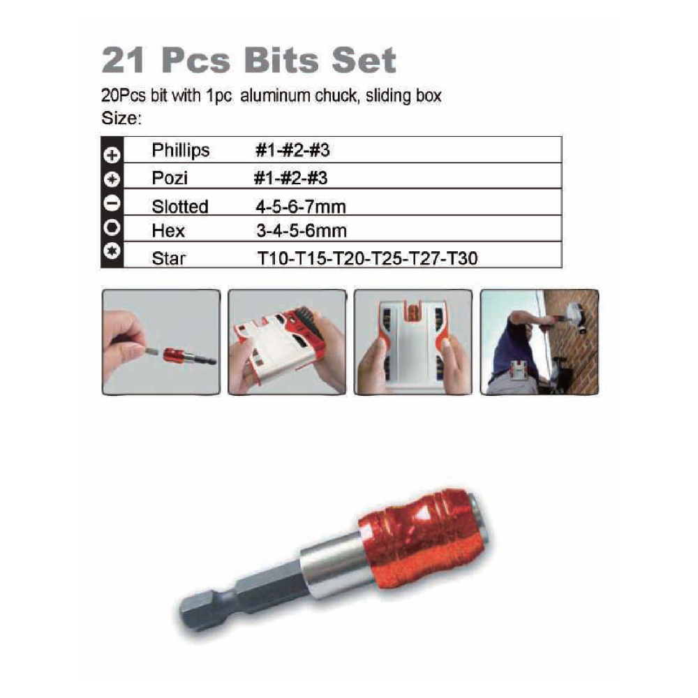 21pcs bits set