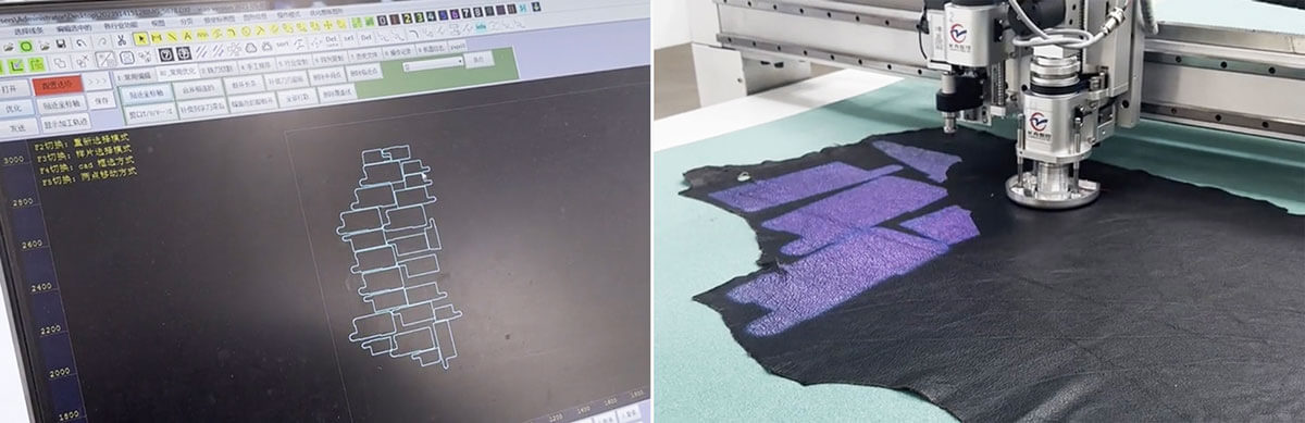 Echtleder-Schneidemaschine