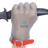 Rubber Strap Five Finger Ring Mesh Stainless Steel Chainmail Gloves 