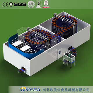 欧美佳螺旋预冷机+螺旋速冻机