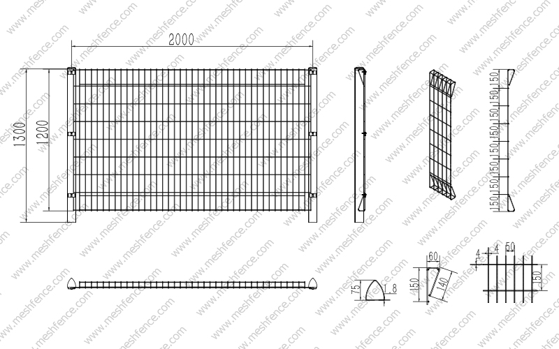 P Top Wire Mesh Fence