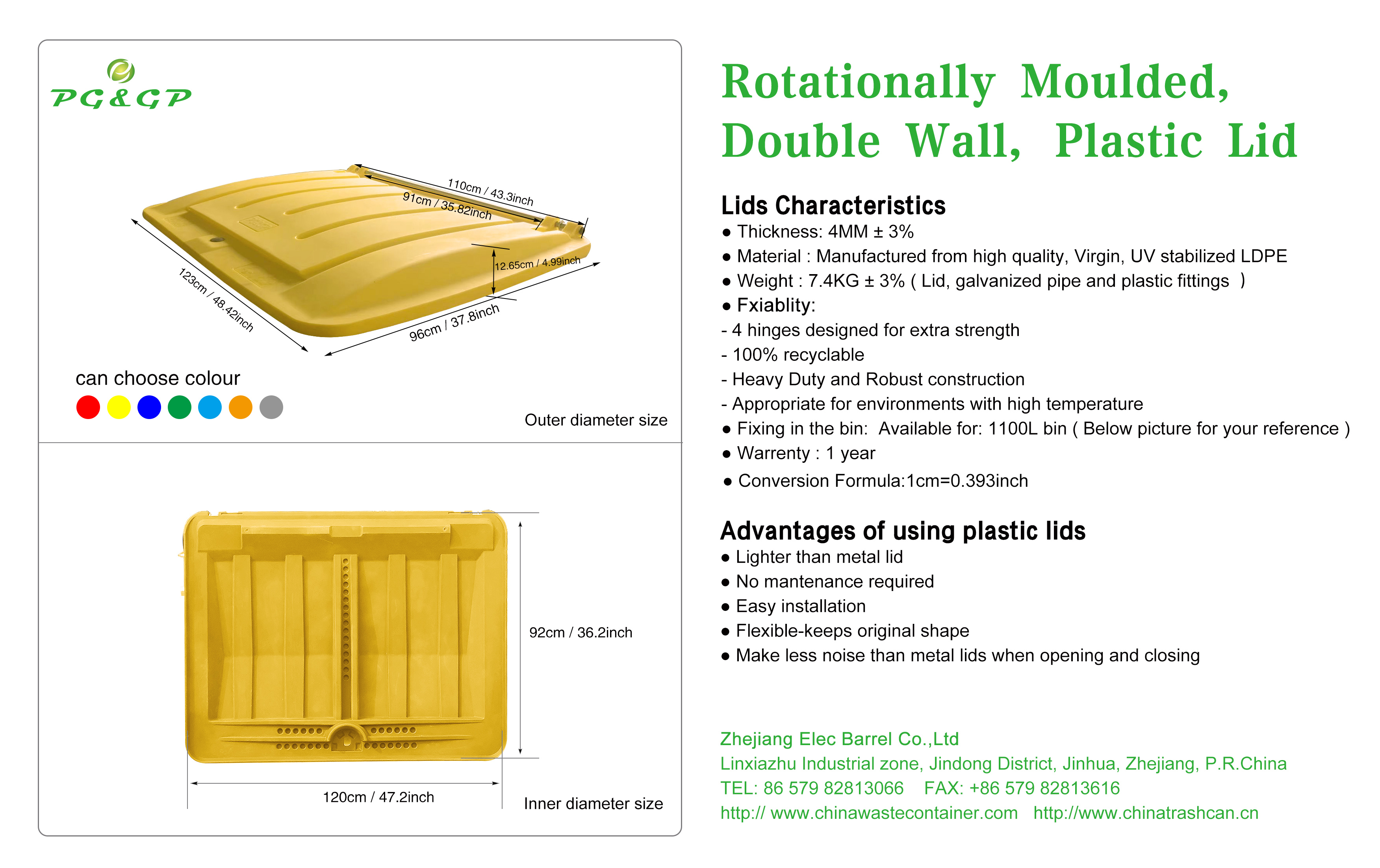 1.1 CBM废物容器塑料盖