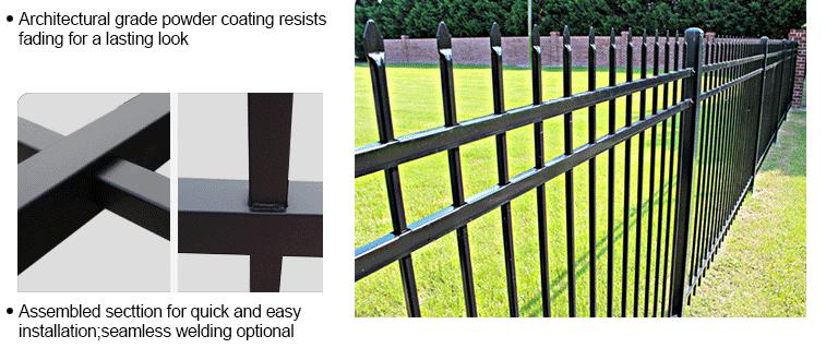 Spear top security steel fencing panel