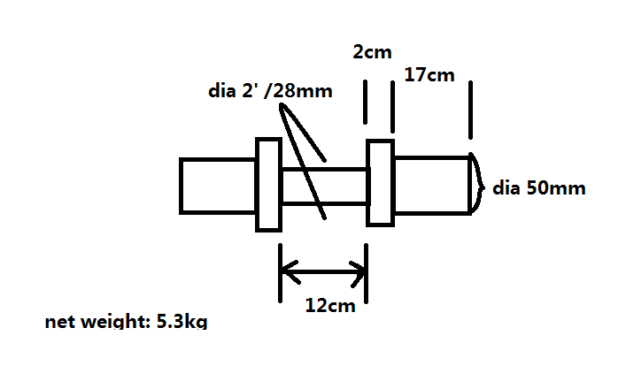 20-ইঞ্চি লোডেবল অলিম্পিক ডাম্বল হেণ্ডেল (যোৰ)