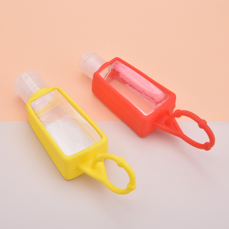 Portable Silicone Hand Sanitizer Bottle Upside Down Bottle, Silicone Hand Sanitizer Holder for Backpack