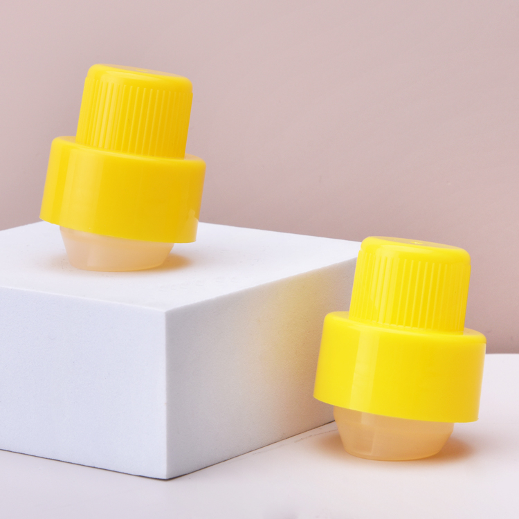 Bouchon de détergent à lessive en plastique PP jaune de 38 mm