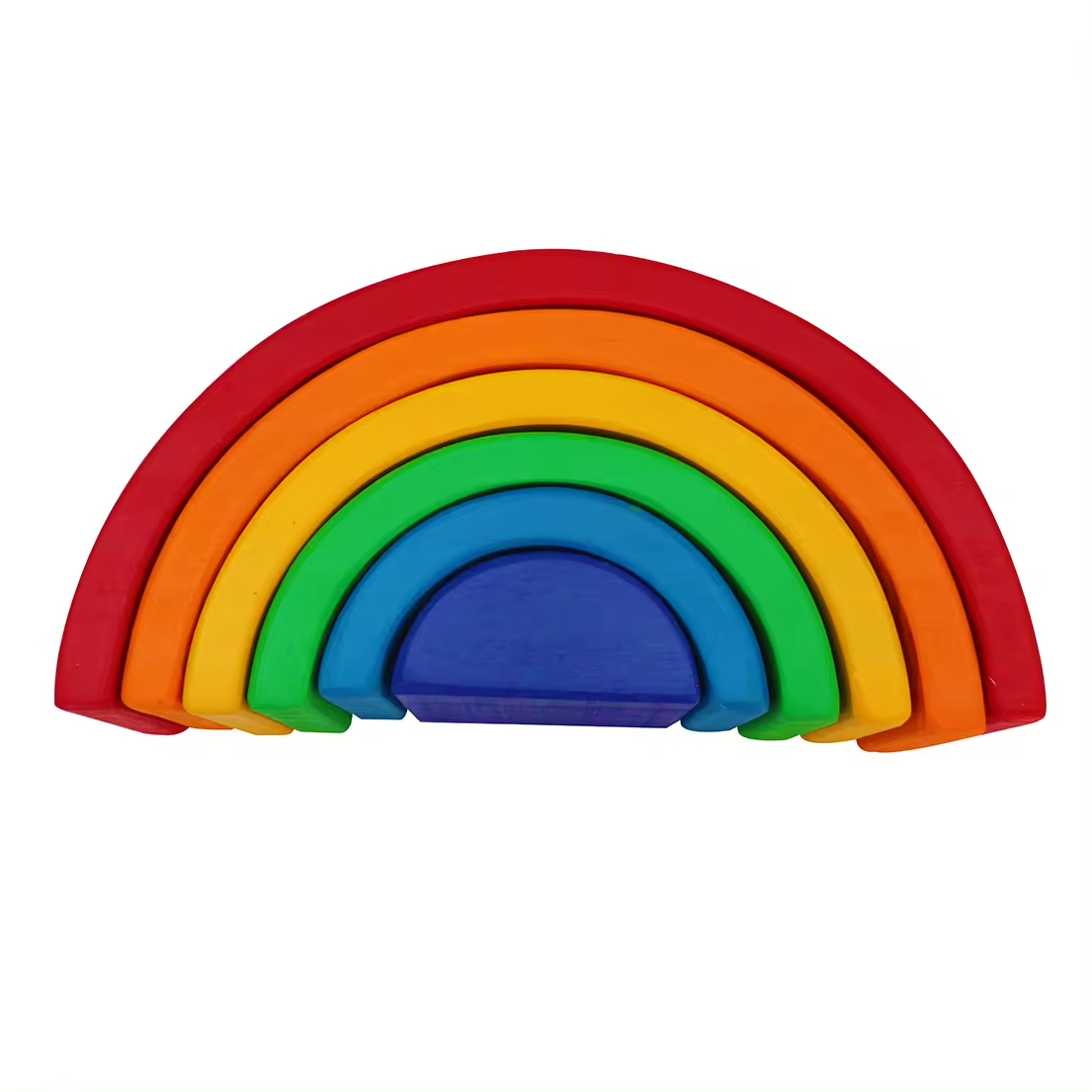 12-Piece Wooden Rainbow Stacker DIY Toy Bright Colors Building Blocks for Unisex Baby Toy Stacking Game.