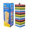  48pcs 54pcs Colorful Wooden Tumbling Tower Game Set Number Print Tumble Tower with Dice and Penalty Cards for Tabletop Fun