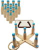Ring Toss Game Set with 2 in 1 Bowling Ball with 6 Durable Rope , 2 Balls, 10 Pins