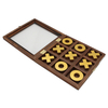  Golden Xs and Os Foldable Travel Set Custom Wooden Board Games XO game Tic Tac Toe Game Set。.
