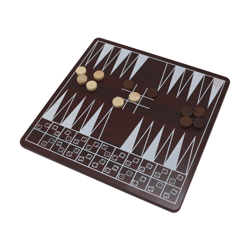Board Game Set Deluxe 10 in 1 Tabletop Wood accented Game Center Tic Tac Toe Solitaire Snakes and Ladders Mancala Backgammon。