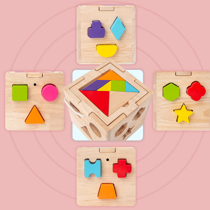 Wooden Tangram Montessori Educational Toddlers Toys for Kids baby early Learning Matching Shapes