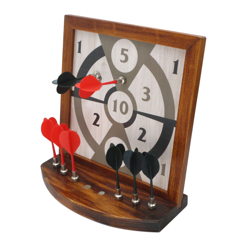  Wood Magnetic Tabletop Games Dart Tray Set.