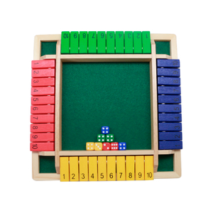Wooden Shut The Box Indoor Dice Game Ideal for 2-4 Players Great Family Game Colorful 2020 Design Comfortable Felt smart Math Game for Kids 