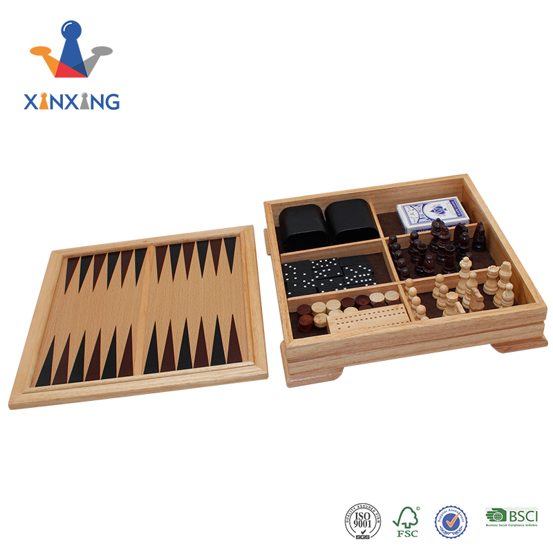 Five In One Chess Game Custom Chess What Have Chess Set ,checkers,backgammon,domino,poker,cribbage And Others