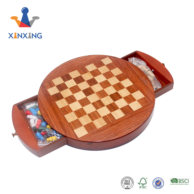 2 in 1 Flying Chess Set Wood Board Game Both International Chess And Flying Chess