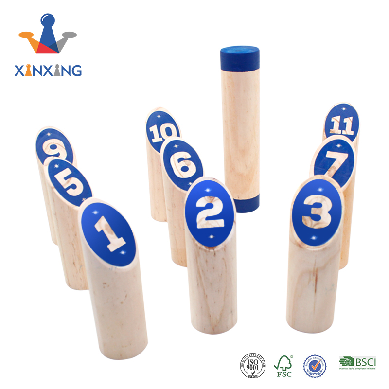 Wooden Throwing Game Set, Numbered Block Tossing Viking Chess Clash Toss Family Games 