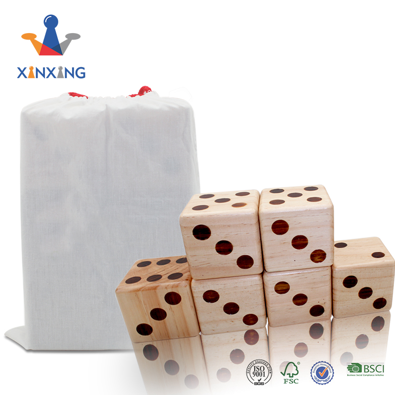 Giant Wooden Yard Dice Set of 6 Yardzee and Yardkle Games Yard Outdoor Lawn Games for Adults and Family