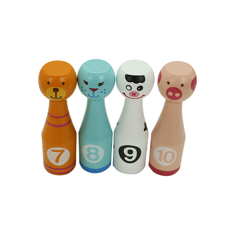 Carton Custom Colorful Bowling Set Pins With Wooden Balls for Indoor & Outdoor Sports Bowling Games