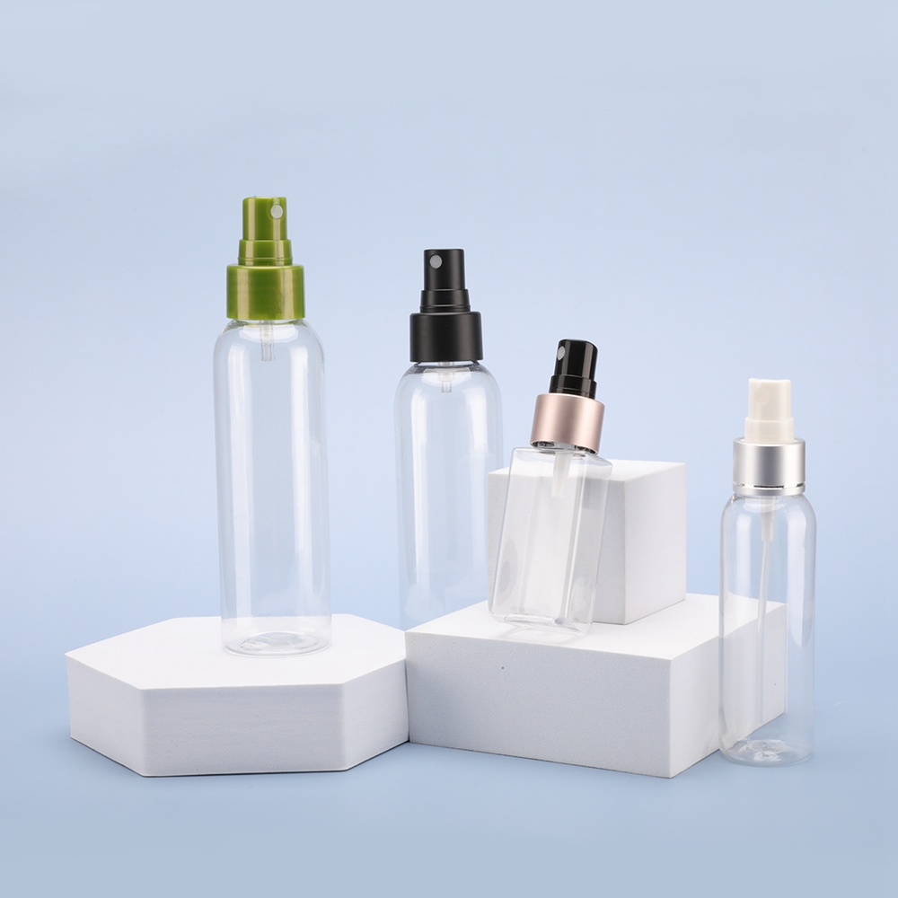 Rociador de bomba de plástico personalizado de gran venta, botella de rociador de niebla fina de agua de perfume con rociador de niebla de media tapa