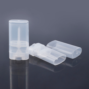 Materiales personalizados Buena calidad Diseño especial Muestra gratis Plana Oval Biodegradable Multipropósito Vacío Plástico Mini 15g Claro Personalizar Desodorante en barra