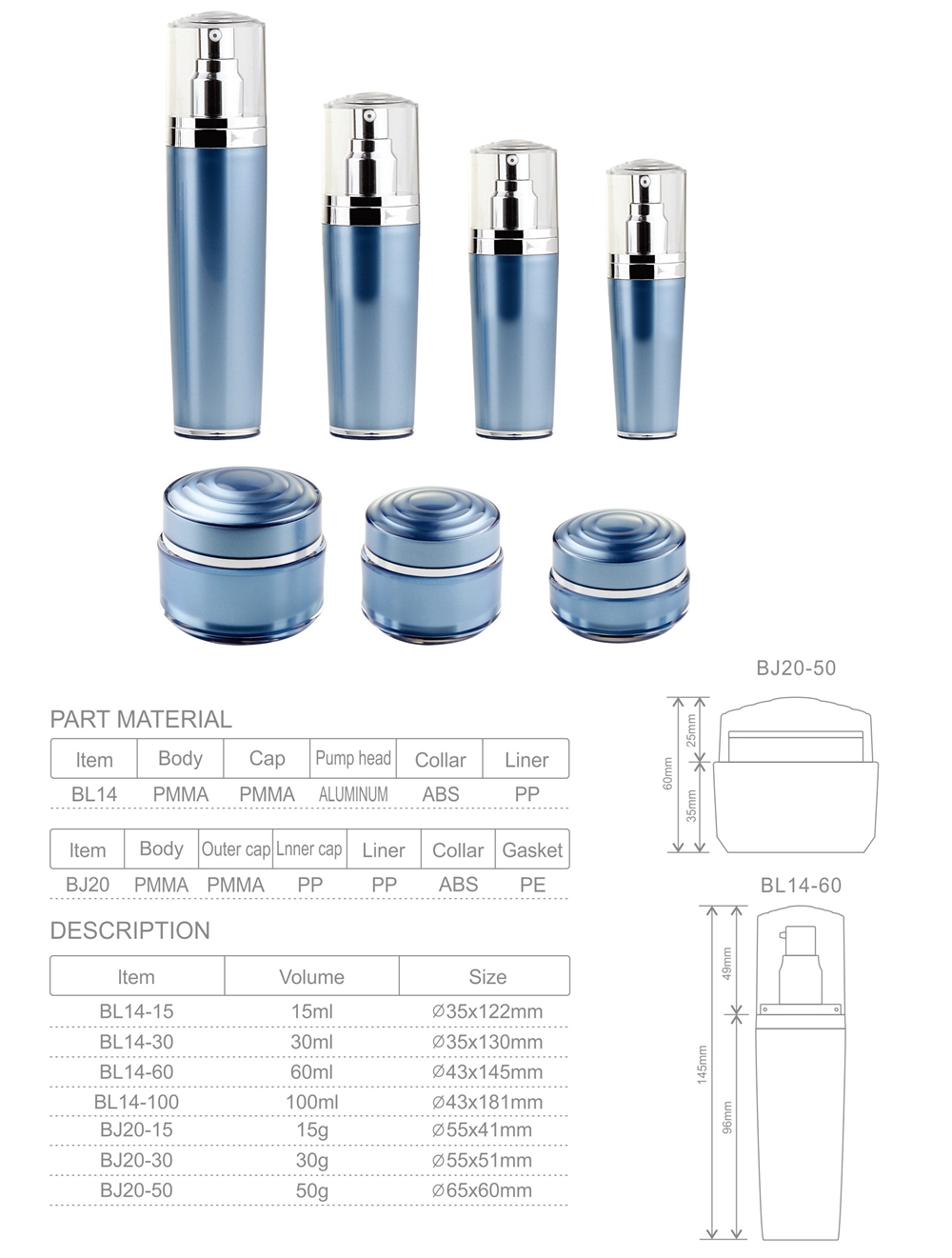 Flacon de cr&egrave;me acrylique 30g (7)