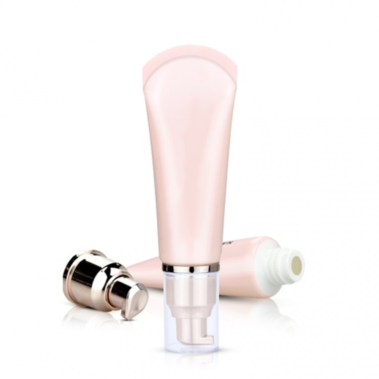 Recipientes para embalagens de cosméticos, aplicadores múltiplos personalizados e tampas, tubo vazio de bomba sem ar, tubo oval de creme protetor solar 