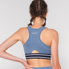 Blue At White Striped Ladies Sports Bra