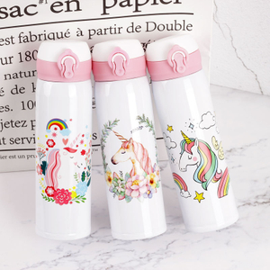 Cute Cartoon Unicorn Thermal Insulation Water Bottles Large-capacity Kettles Portable& Applicable For Outdoor Sports